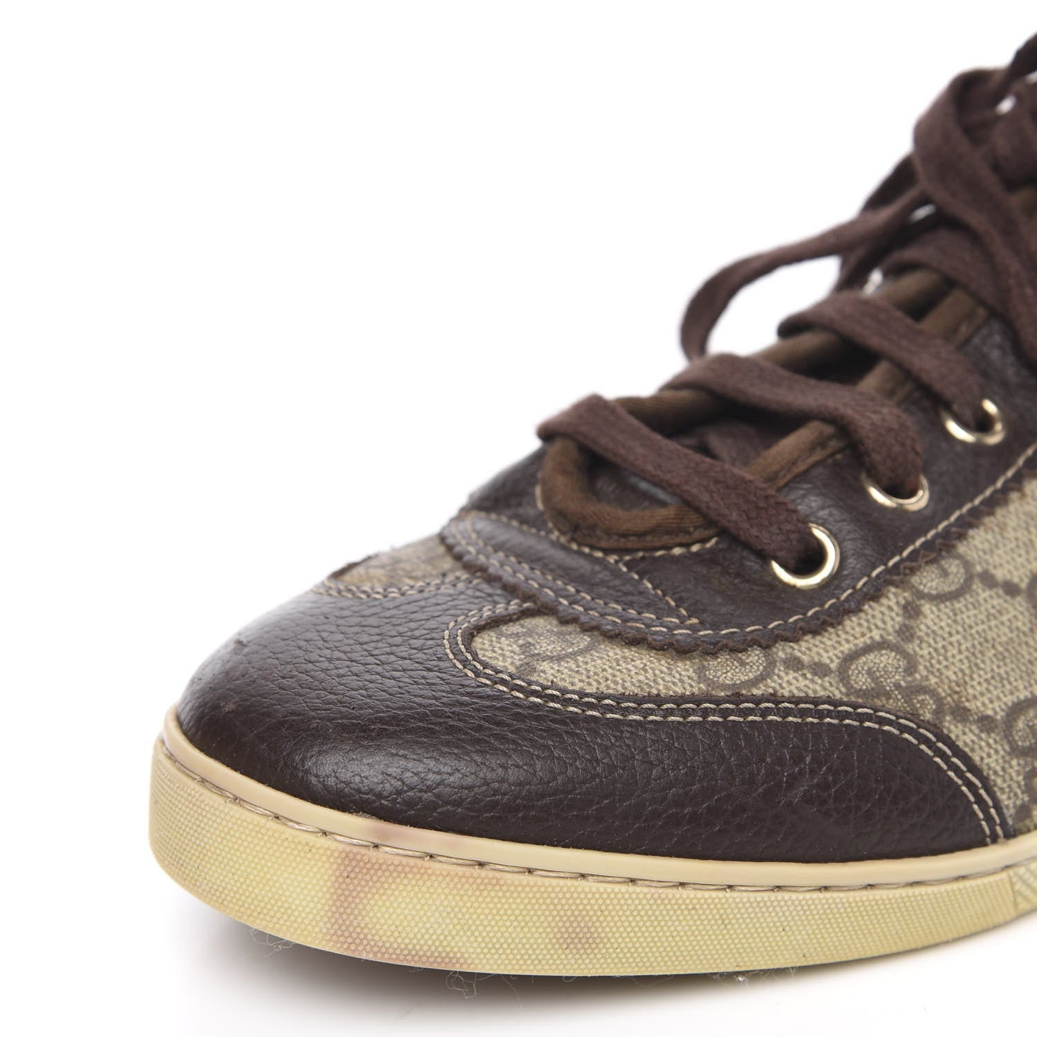 Gucci GG Supreme Monogram Low Top Sneakers 37 Brown 8 of 9