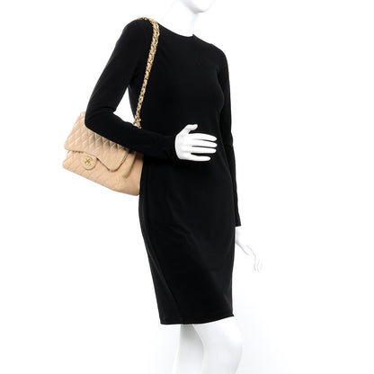 Chanel Lambskin Quilted Jumbo Double Flap Beige 2 of 13
