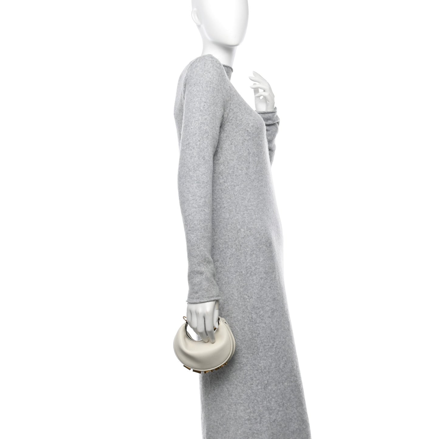 Vitello Grace Matte Nano Fendigraphy Hobo Charm White Ice
