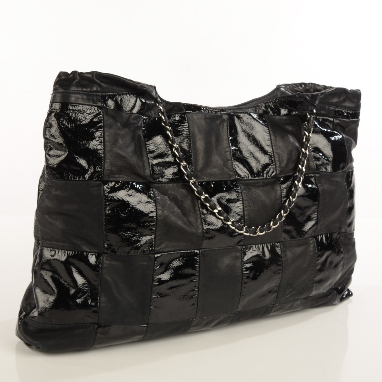 Chanel Patent Patchwork Large Brooklyn Tote Black 3 of 8