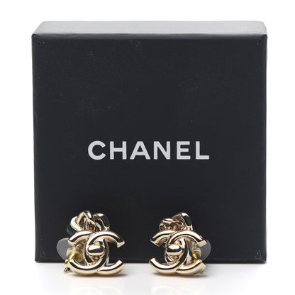 Chanel Lambskin CC Turnlock Drop Earrings Gold Black 5 of 5