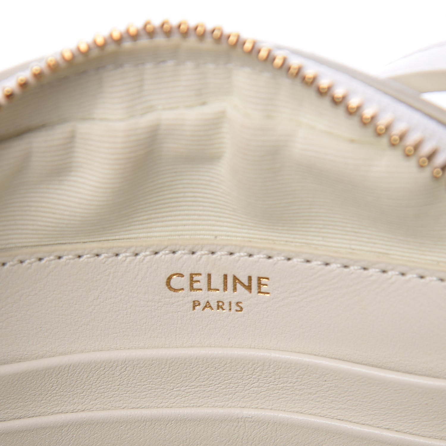 Celine Calfskin Quilted Small C Charm Bag White 6 of 11
