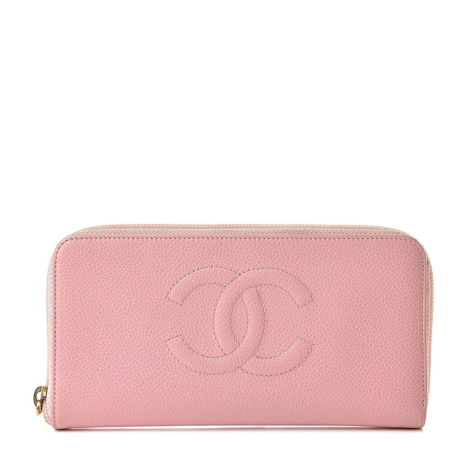 Caviar Zip Around Wallet Pink