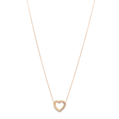 Cartier 18K Pink Yellow White Gold Trinity Heart Necklace 1 of 5