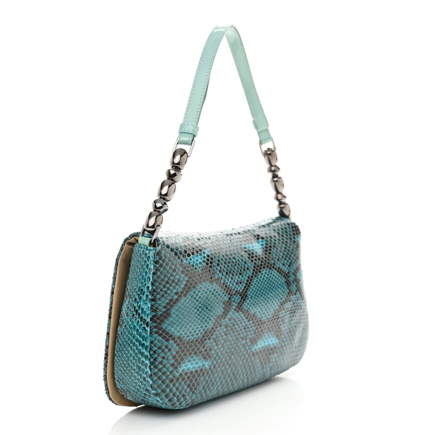 Snakeskin Malice Shoulder Bag Blue
