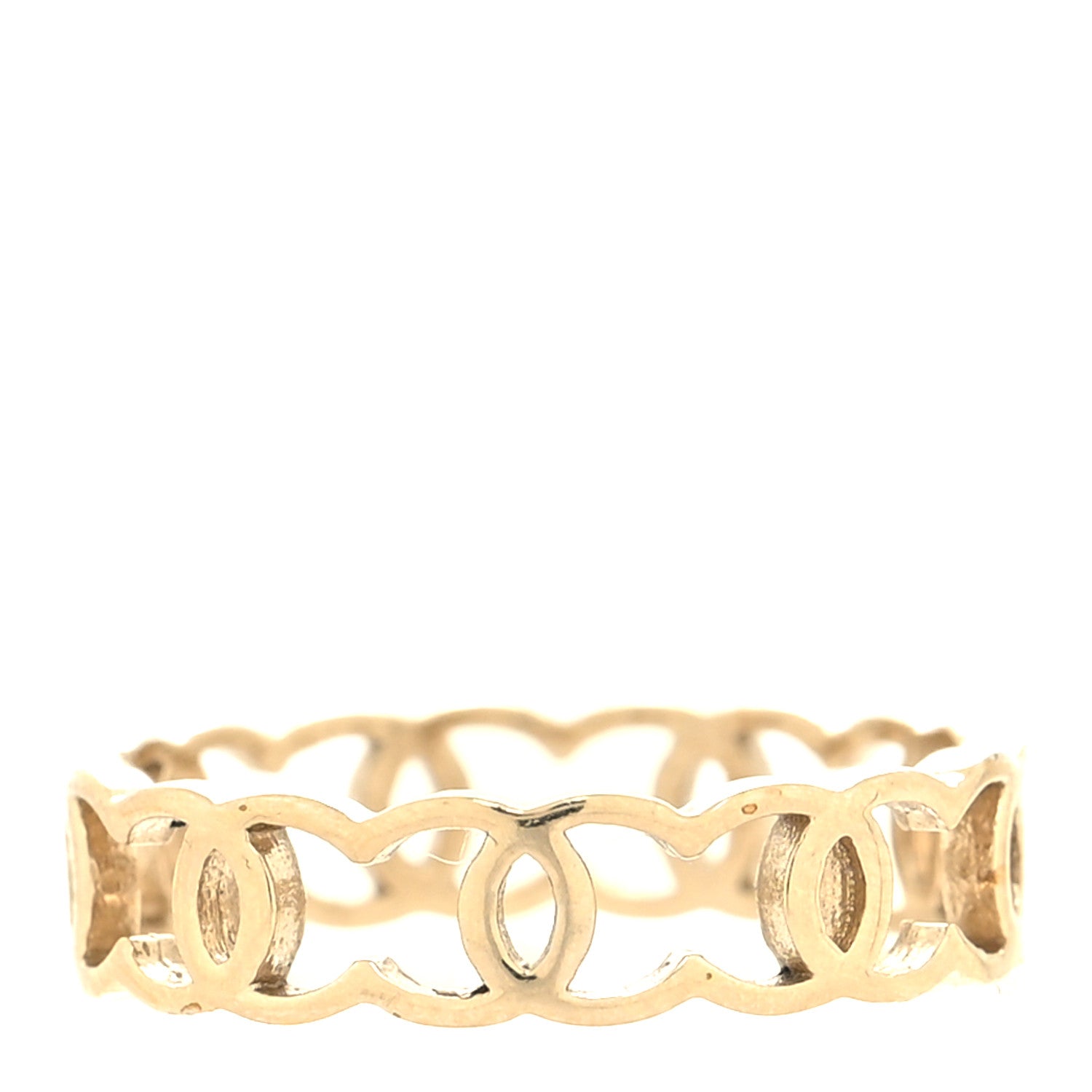 Chanel Metal CC Ring 54 6.75 Gold 1 of 4