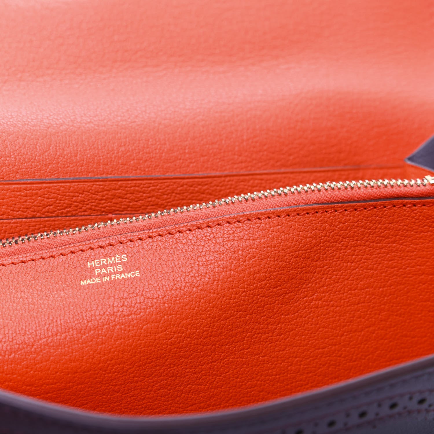 Hermes Swift Ghillies Kelly Longue Wallet Bordeaux Orange Poppy 6 of 9