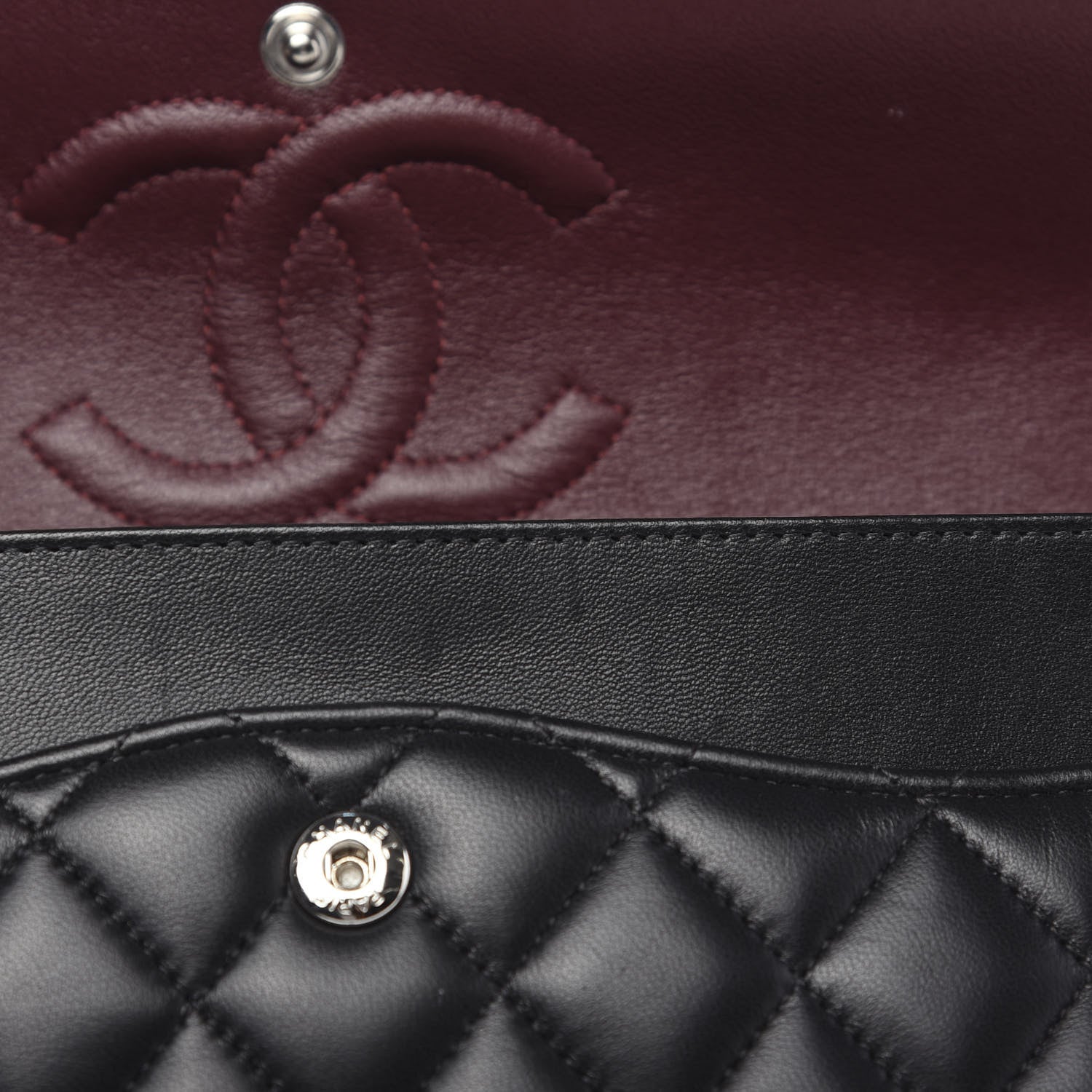 Chanel Lambskin Quilted Medium Double Flap Black 10 of 11