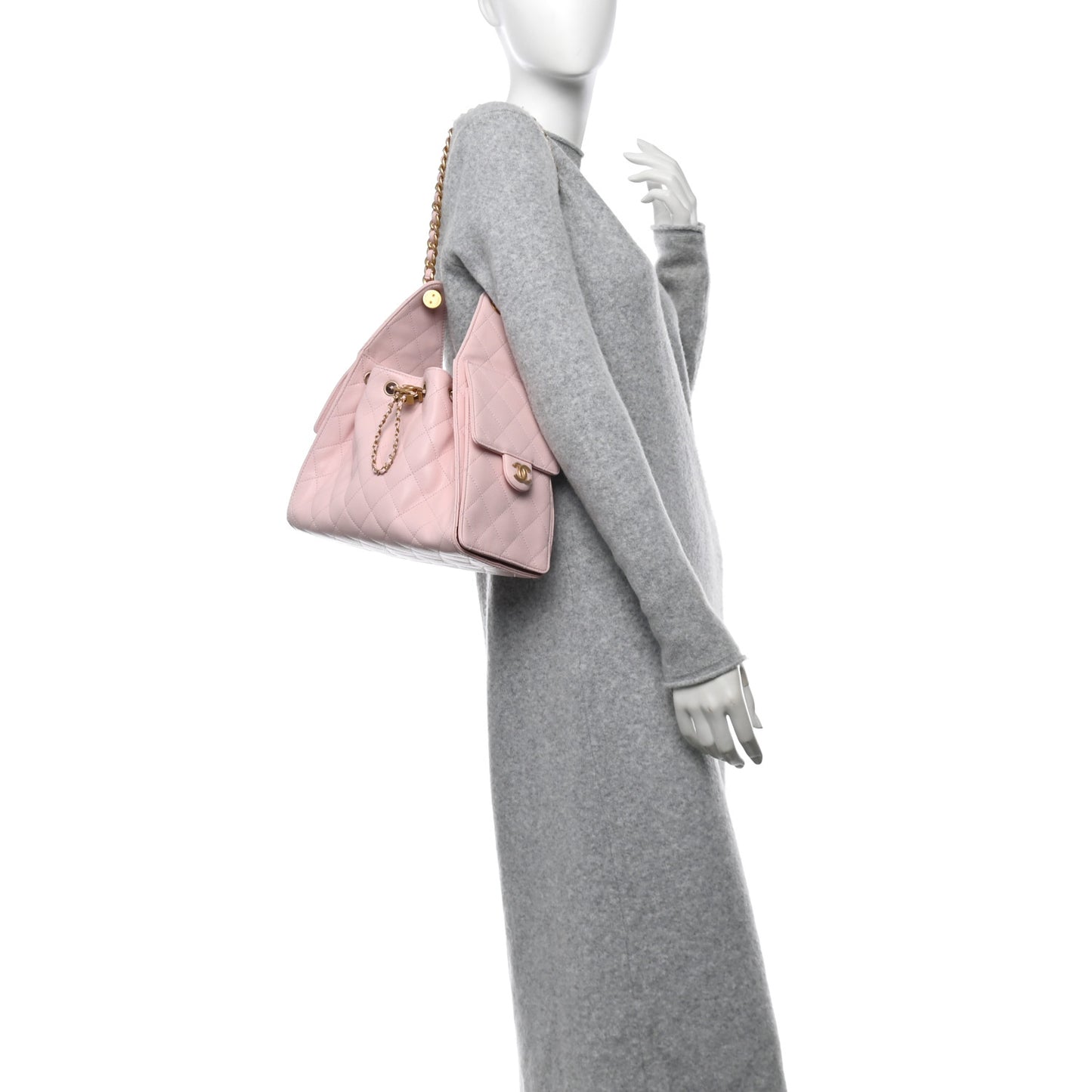 Caviar Quilted Small Chanel 25 Handbag Light Pink