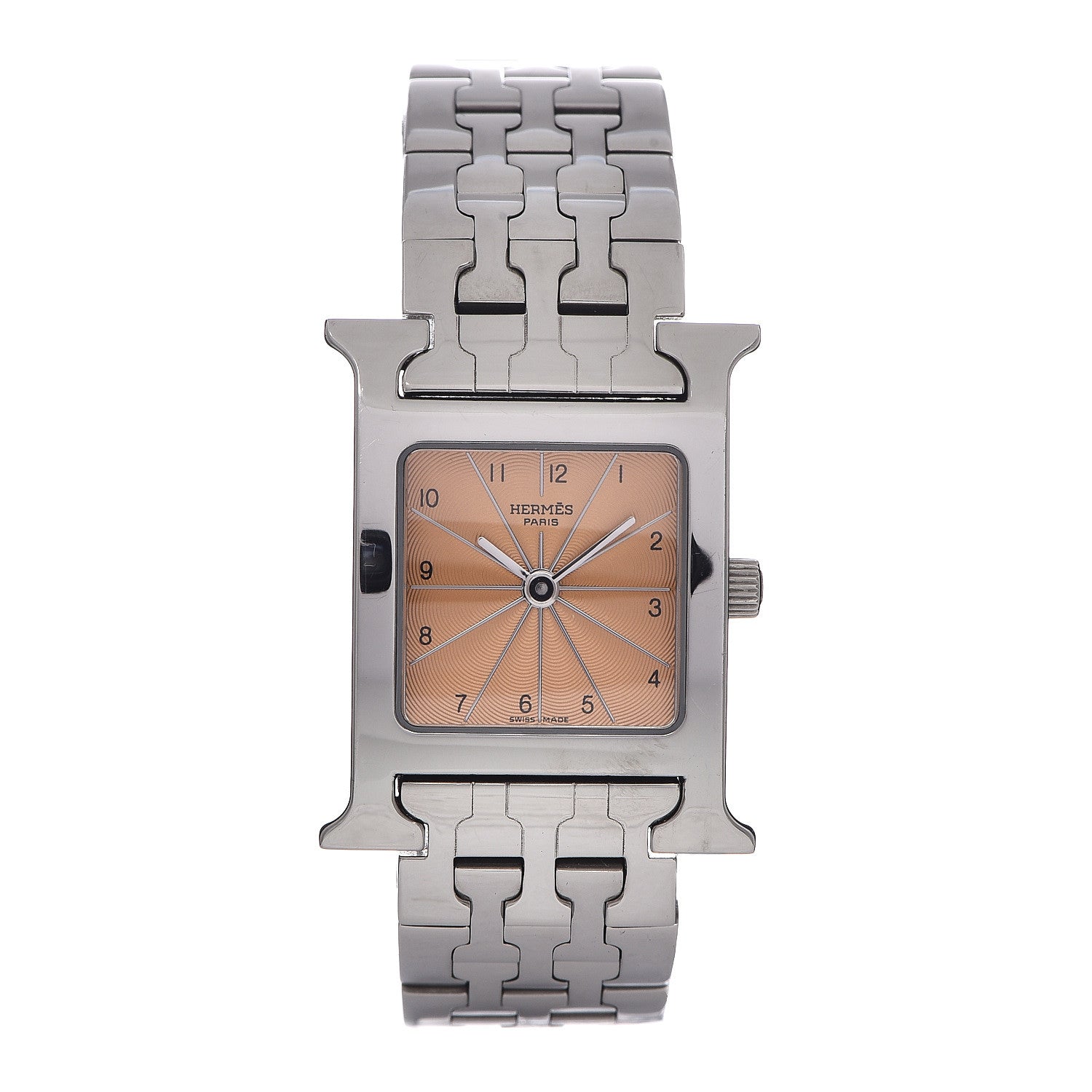 Hermes Stainless Steel 21mm Heure H Hour Quartz Watch Orange 1 of 11