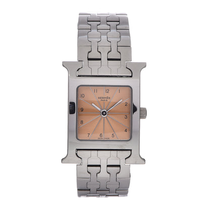 Hermes Stainless Steel 21mm Heure H Hour Quartz Watch Orange 1 of 11