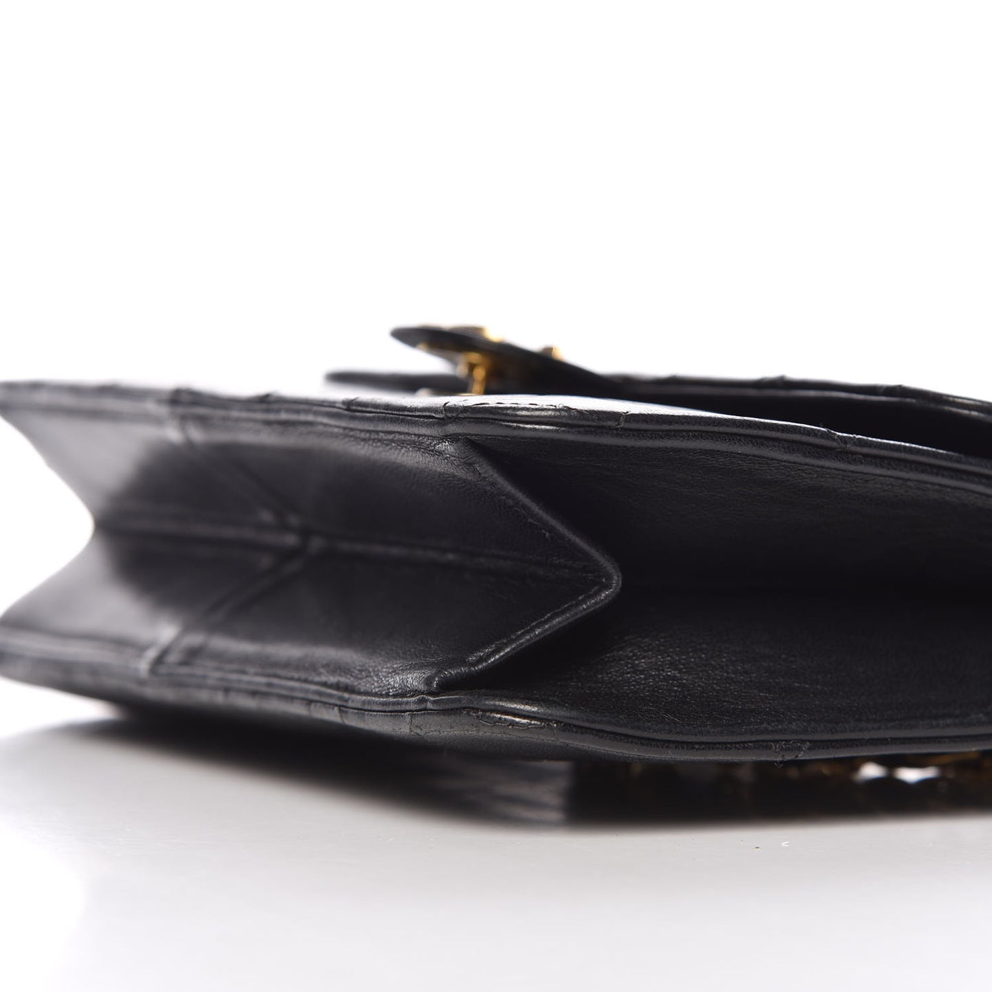 Lambskin Quilted Small Single Flap Black