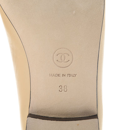 Chanel Lambskin Cap Toe Ballerina Flats 38 Beige Black 7 of 10