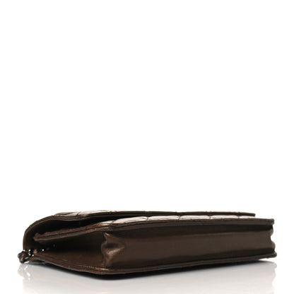Chanel Metallic Lambskin Quilted Wallet On Chain WOC Bronze 4 of 9