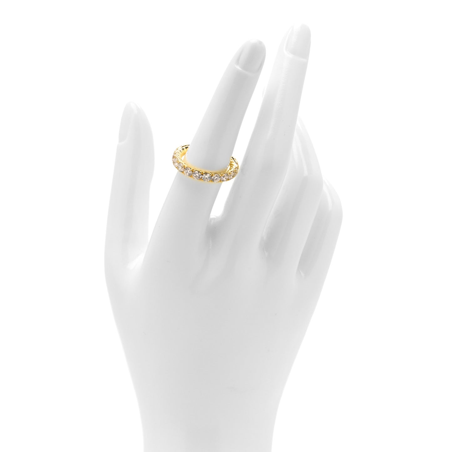 18K Yellow Gold Diamond 3.6mm Eden Eternity Wedding Band Ring 54 6.75