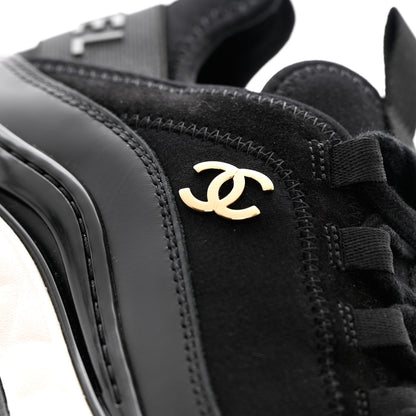 Chanel Velvet Calfskin Mixed Fibers CC Sneakers 36 Black 11 of 11