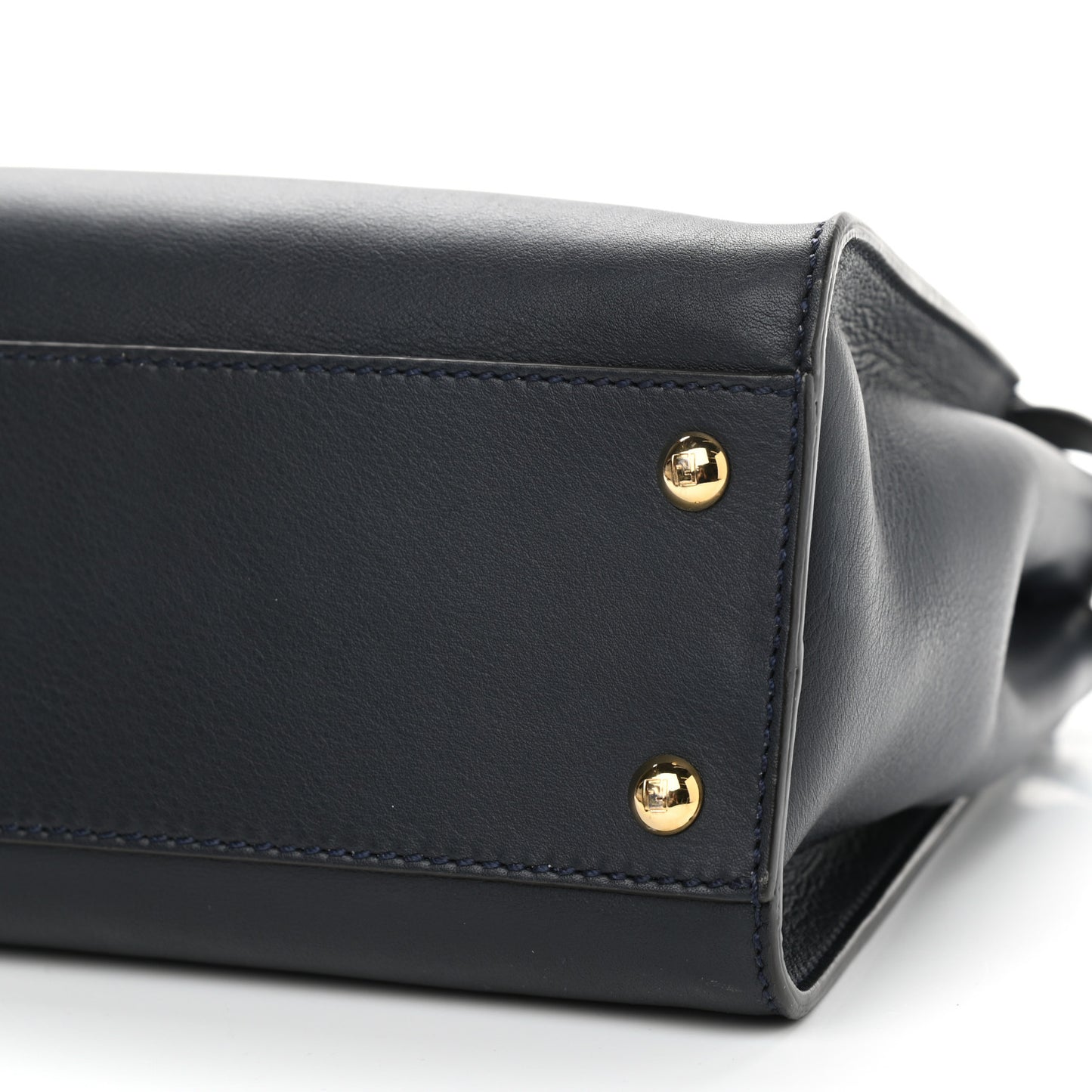 Vitello Seta Shiny Nappa Medium Peekaboo Iconic Satchel Blue Notte Turchese