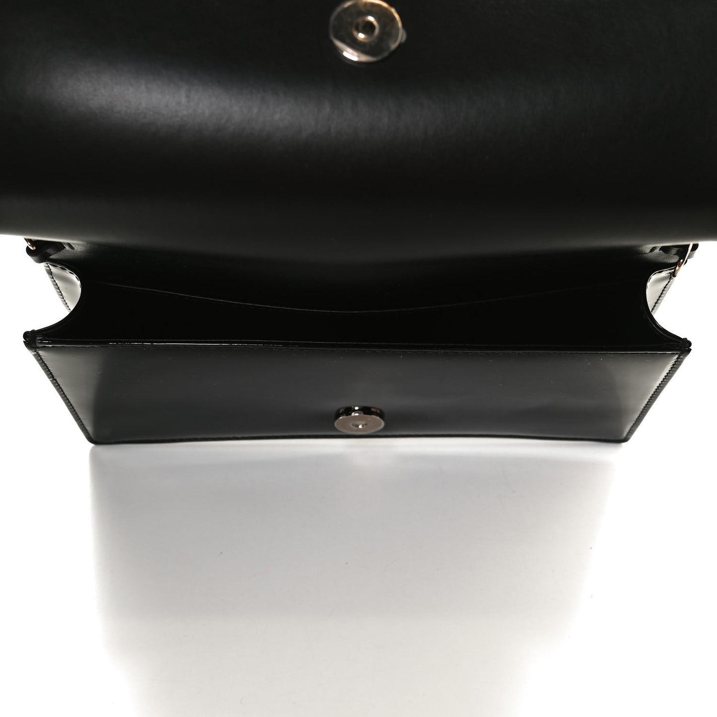 Patent Cannage Lady Dior Chain Wallet Black