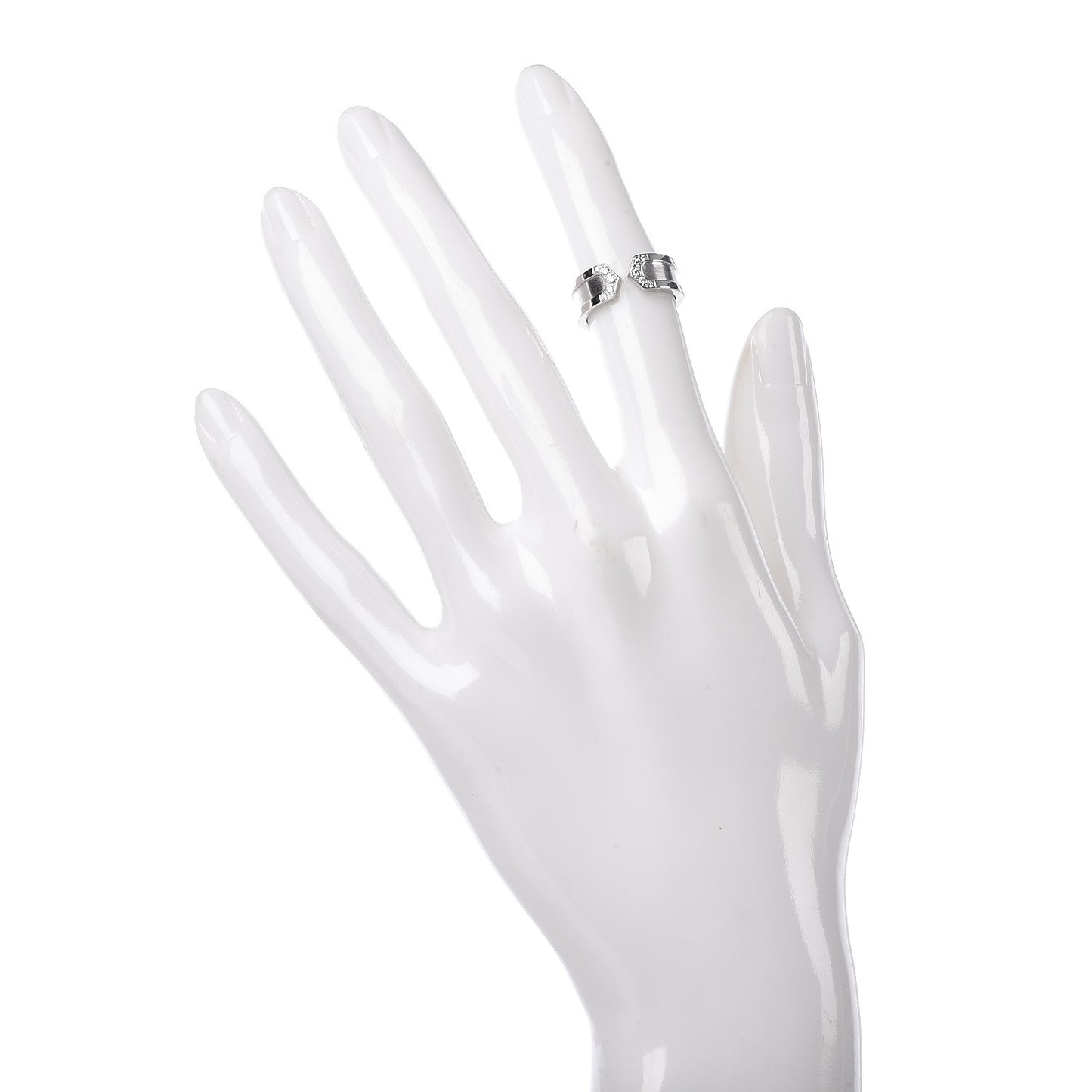 18K White Gold Diamond 6.5mm Logo De Ring 47 4