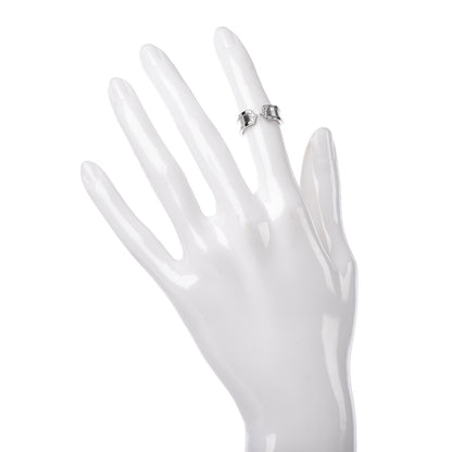 Cartier 18K White Gold Diamond 6.5mm Logo De Ring 47 4 2 of 5