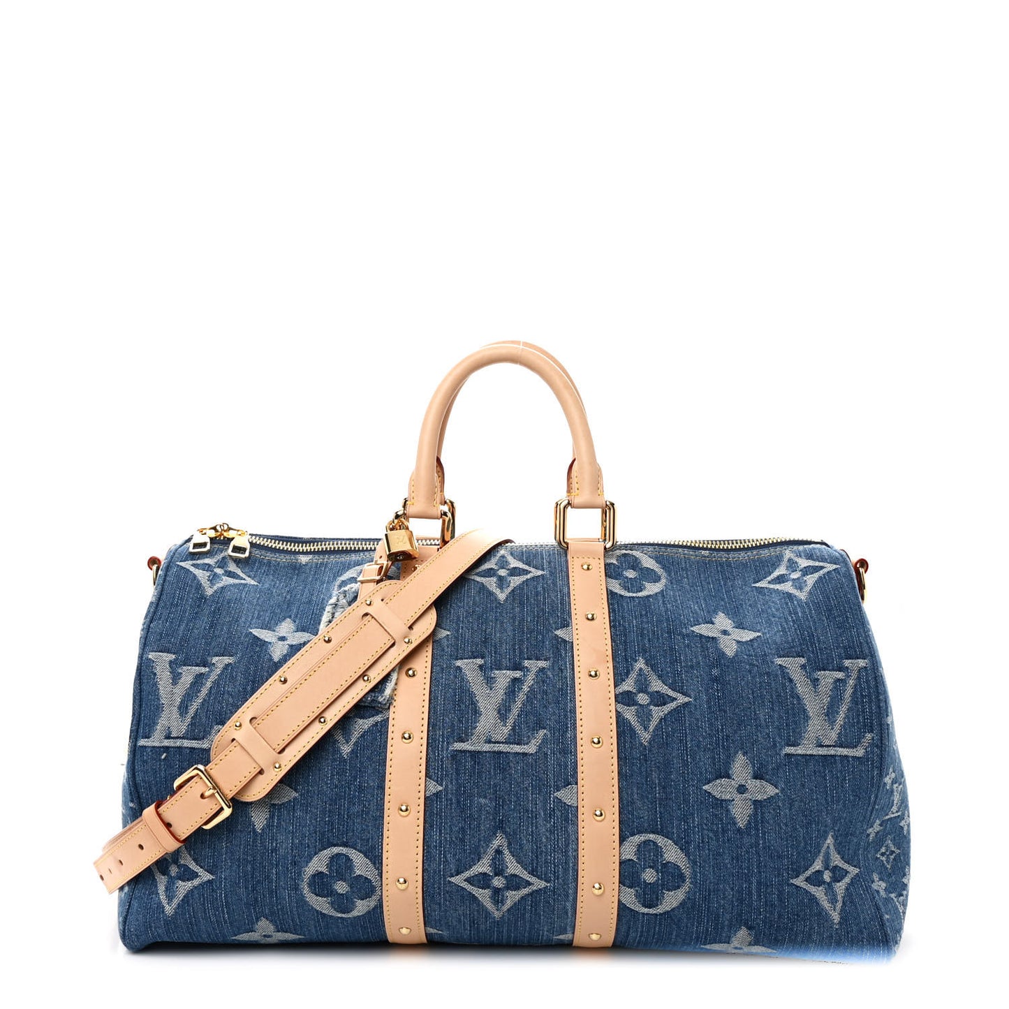 Denim Monogram New LV Remix Keepall Bandouliere 45 Blue