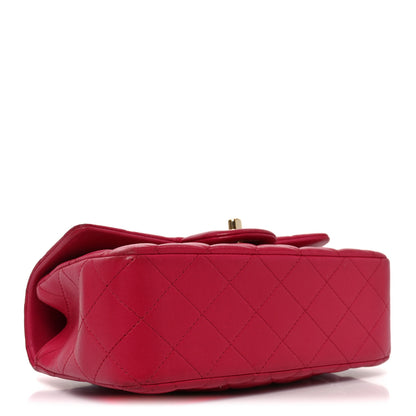 Chanel Lambskin Quilted Mini Top Handle Rectangular Flap Dark Pink Dark Pink 4 of 10