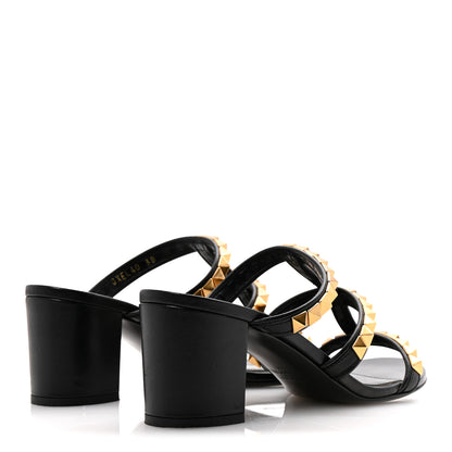 Valentino Garavani Calfskin Rockstud 60mm Caged Slide Sandals 38 Black 9 of 24