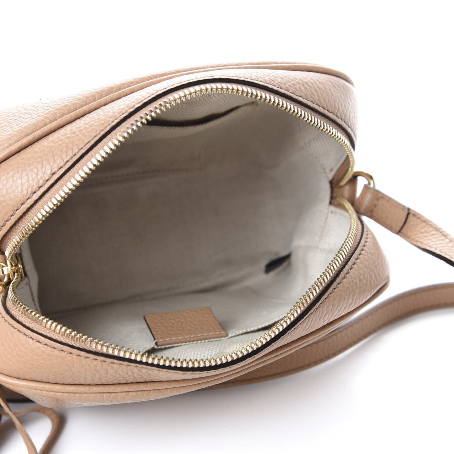 Pebbled Calfskin Small Soho Disco Bag Rose Beige