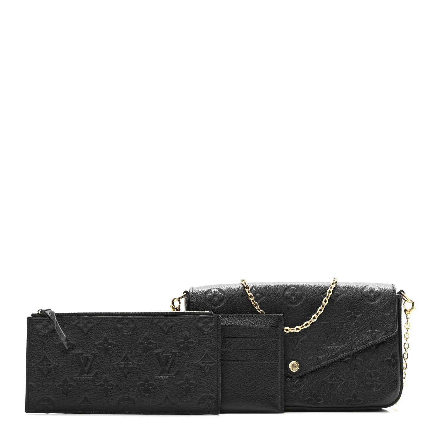 Louis Vuitton Empreinte Pochette Felicie Chain Wallet Black 3 of 11