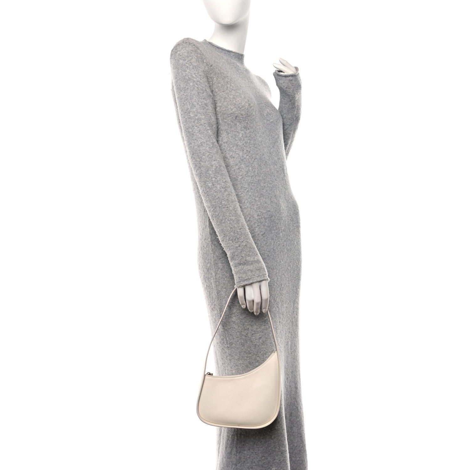 The Row Smooth Calfskin Half Moon Shoulder Bag New Ivory 2 of 14