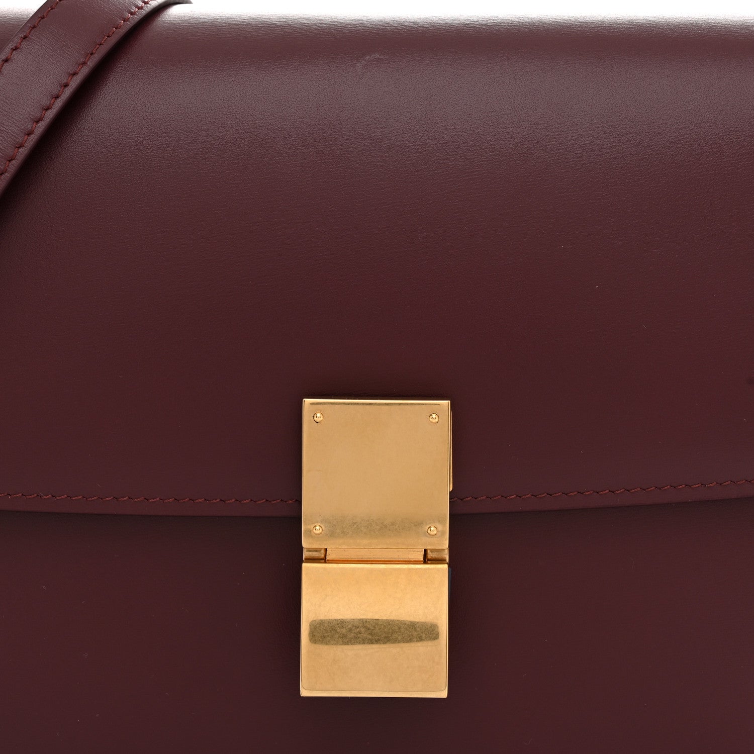 Celine Box Calfskin Medium Classic Box Flap Bag Burgundy 8 of 10