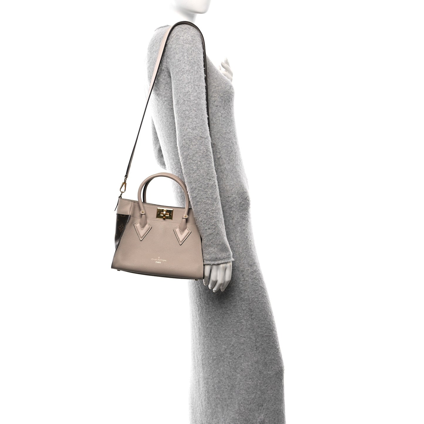 Calfskin Monogram On My Side PM Greige
