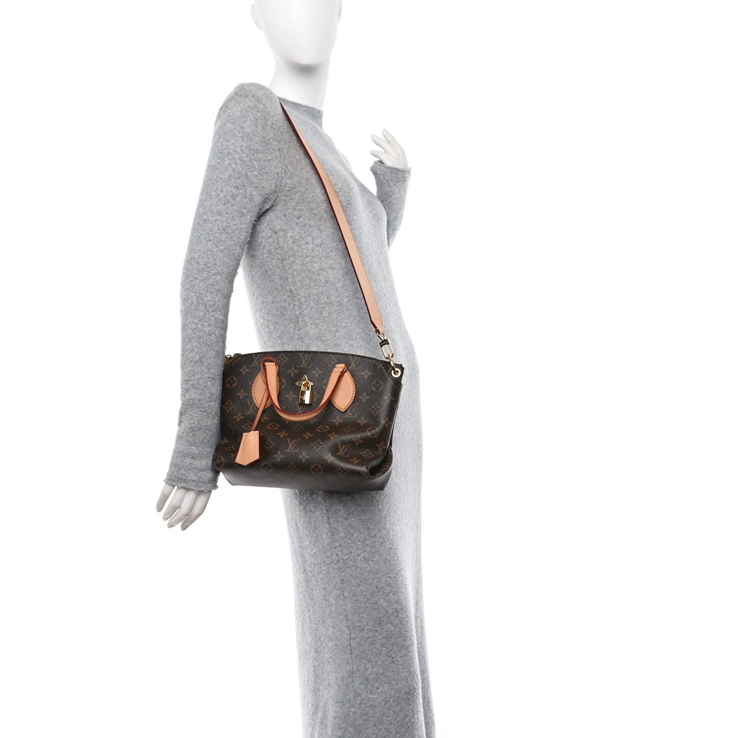Monogram Flower Zipped Tote PM Beige