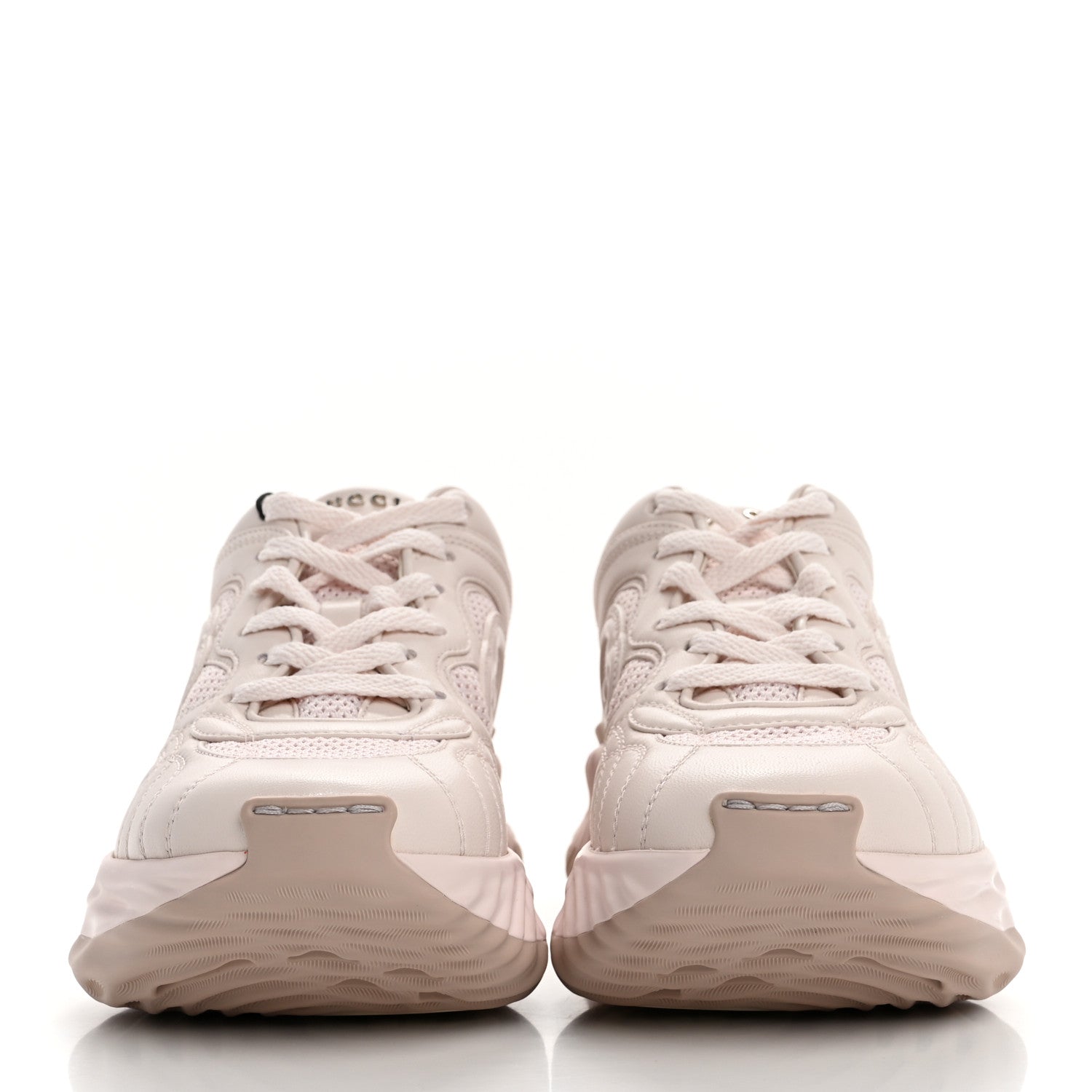 Gucci Calfskin Interlocking G Ripple Womens Platform Sneakers 36 Light Pink 3 of 10