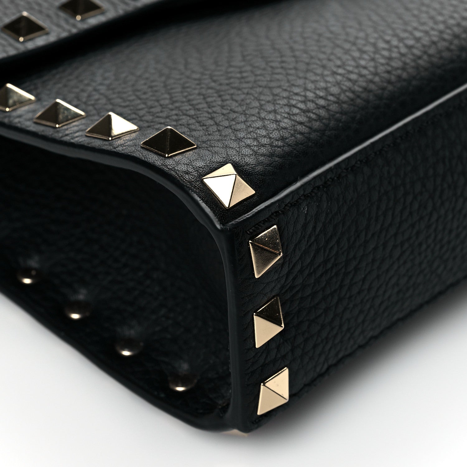 Valentino Garavani Pebbled Calfskin Medium Rockstud Flip Lock Crossbody Bag Black 7 of 8