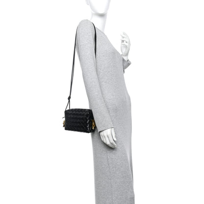 Bottega Veneta Nappa Intrecciato Metallic Knot Mini Loop Camera Bag Black 2 of 9