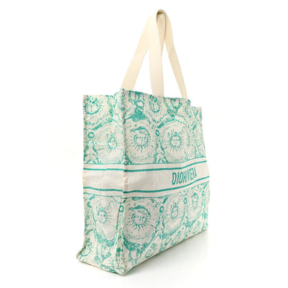 Christian Dior Straw Toile De Jouy Soleil Dioriviera Tote Aquamarina 3 of 10