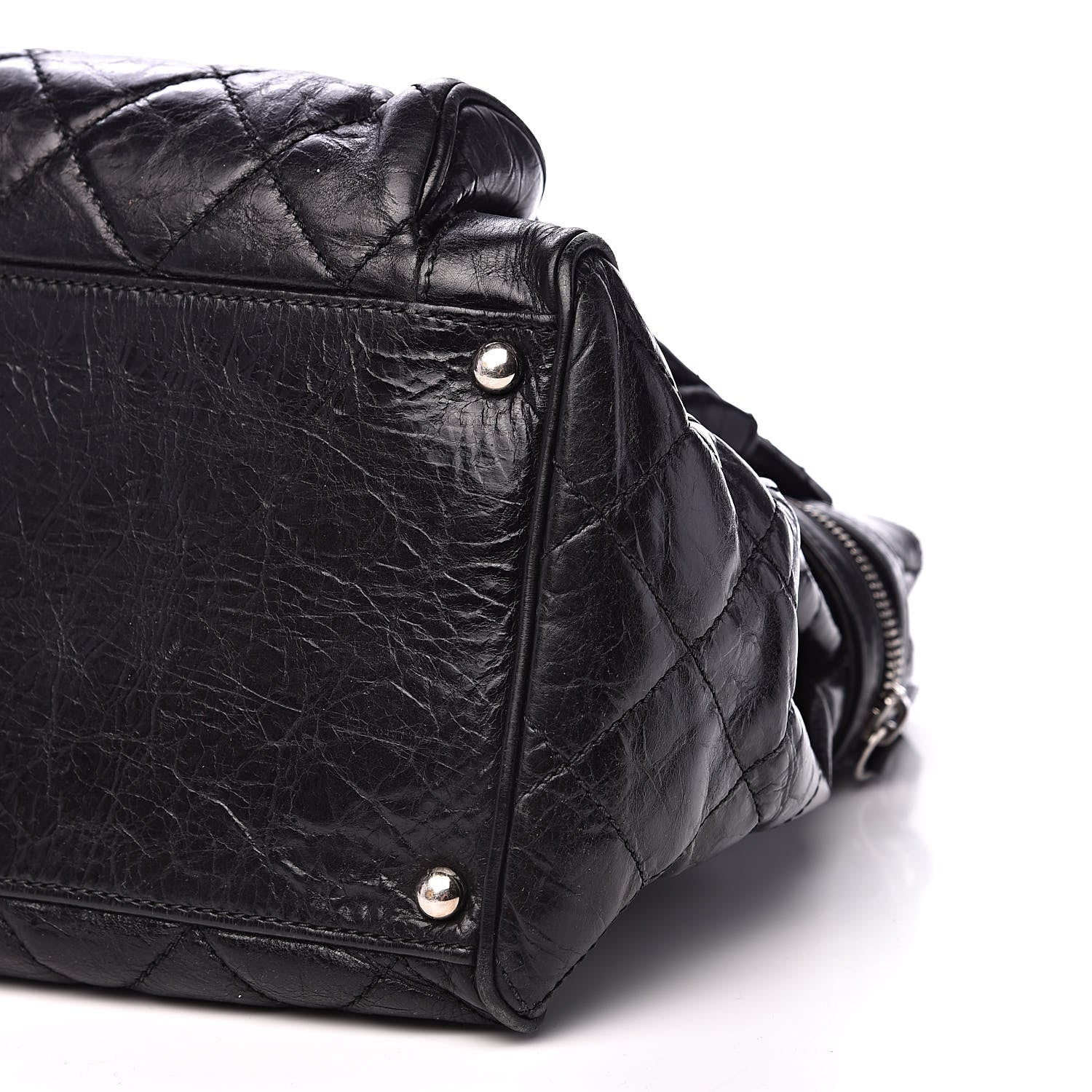 Chanel Glazed Calfskin Quilted Large New Portobello Tote Black 9 of 13