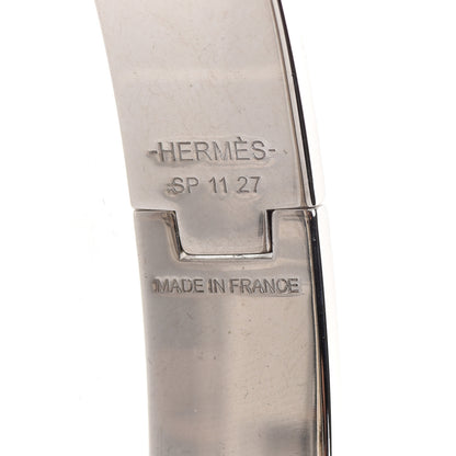 Hermes Enamel Printed Narrow Washington's Carriage Tattoo Hinged Bracelet S Faux Gris 7 of 12