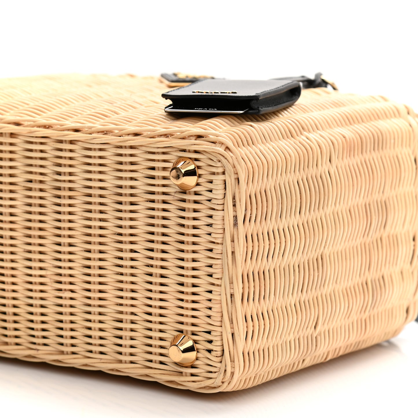 Wicker Canvas Tote Naturale Black