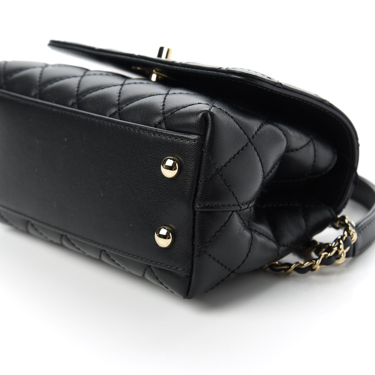Chanel Goatskin Quilted Rainbow Extra Mini Coco Handle Flap Black 7 of 10