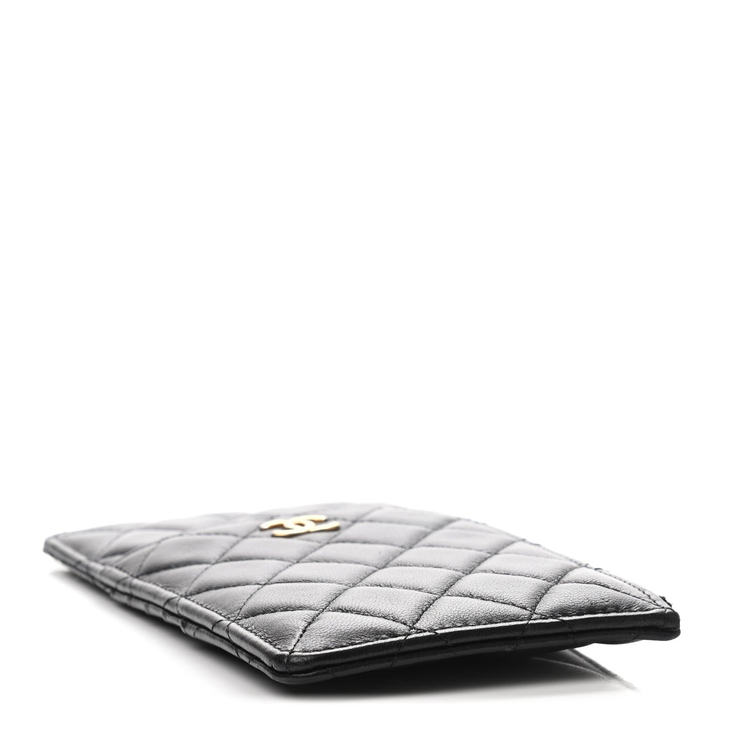 Chanel Lambskin Quilted Egyptian Amulet Classic Flat Wallet Pouch Black 3 of 4