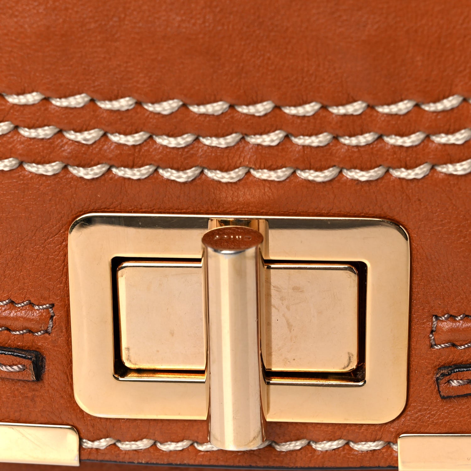 Chloe Calfskin Medium Marcie Lock Satchel Tan 18 of 21