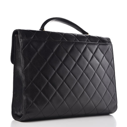 Chanel Lambskin Quilted Briefcase Laptop Bag 3 of 13