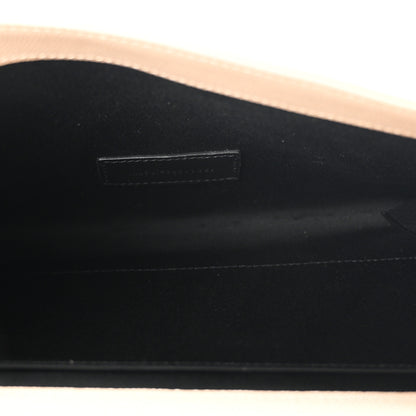 Saint Laurent Grain De Poudre Matelasse Chevron Monogram Envelope Clutch Dark Beige 5 of 7