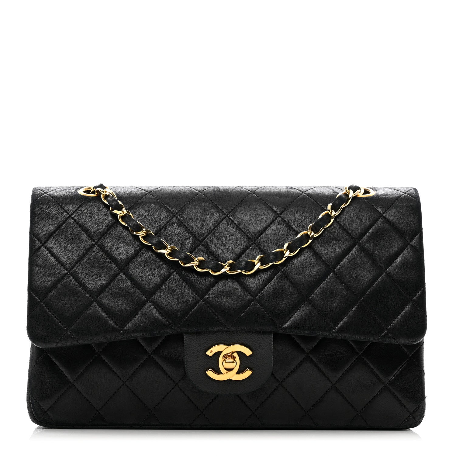 Chanel Lambskin Quilted Medium Double Flap Black 1 of 15