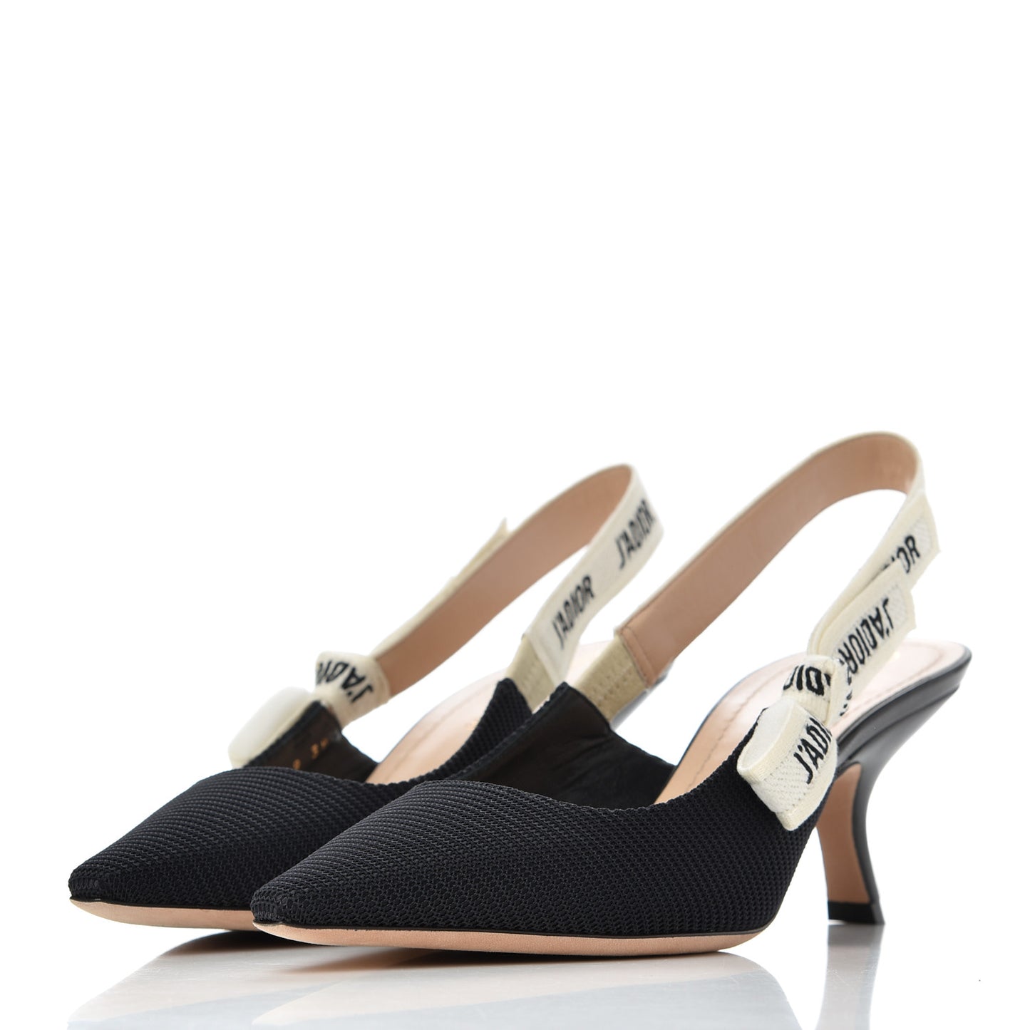 Technical Canvas Ribbon J Adior Slingback 65mm Pumps 38 Black
