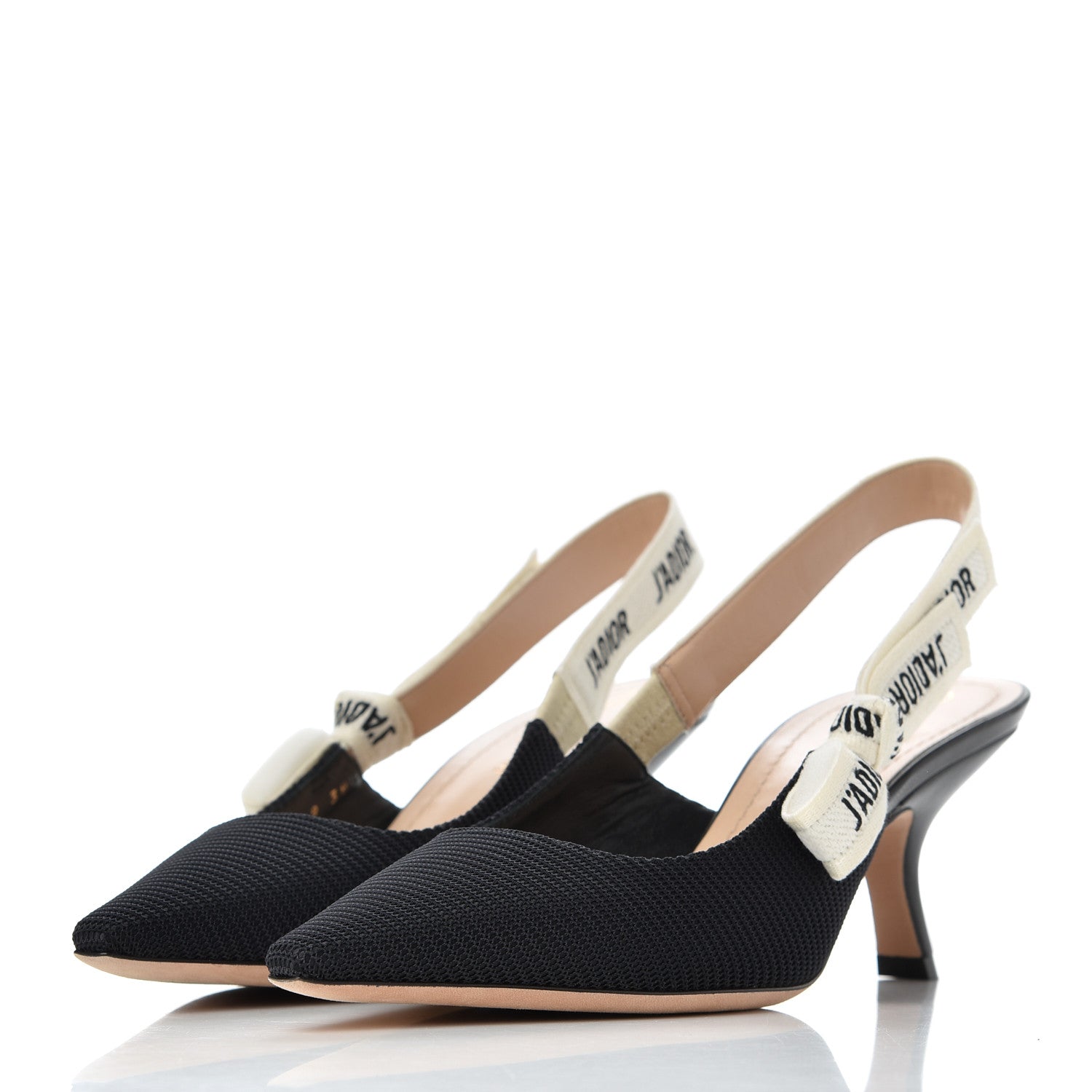 Christian Dior Technical Canvas Ribbon J Adior Slingback 65mm Pumps 38 Black 3 of 11