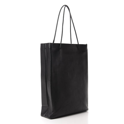 Balenciaga Calfskin Medium Logo North South Shopping Tote Black 3 of 10