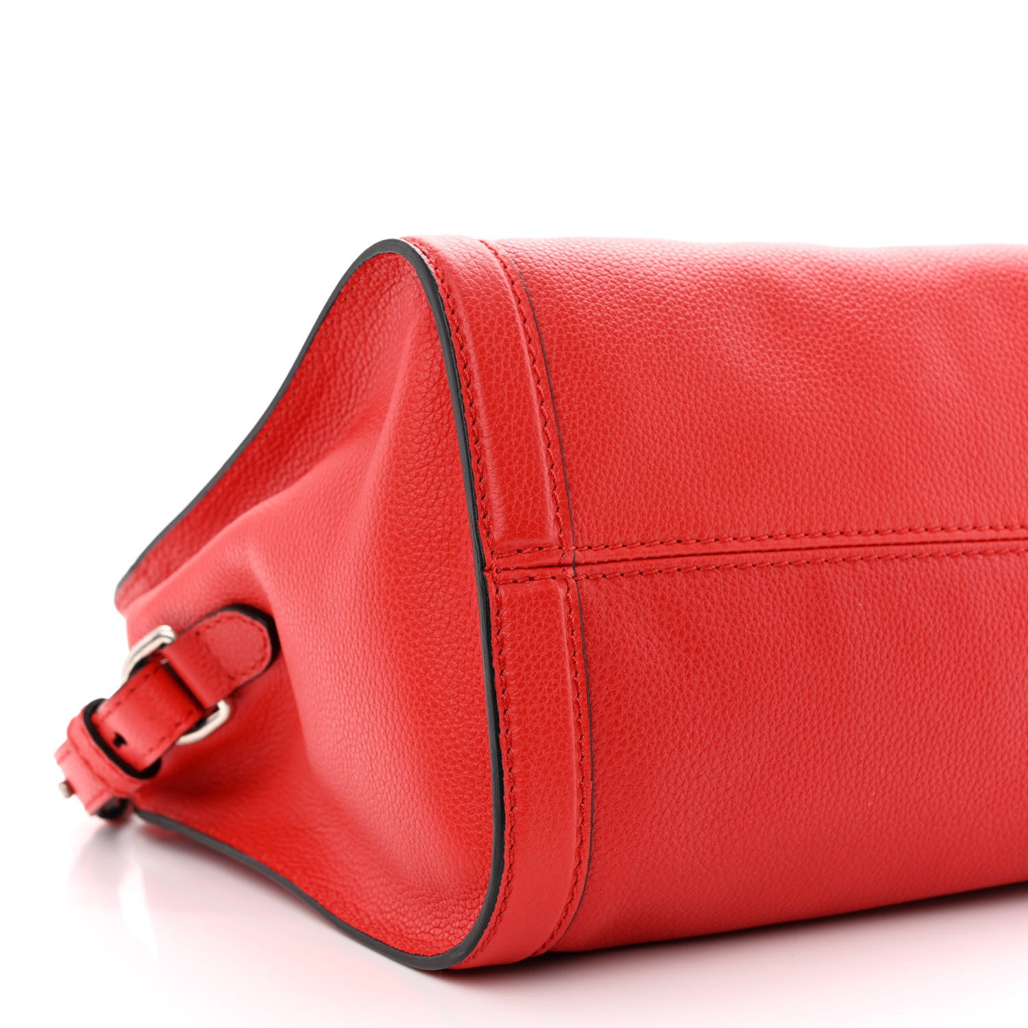 Alexander McQueen Pebbled Calfskin Small Skull Padlock Zip Around Tote Red 9 of 10